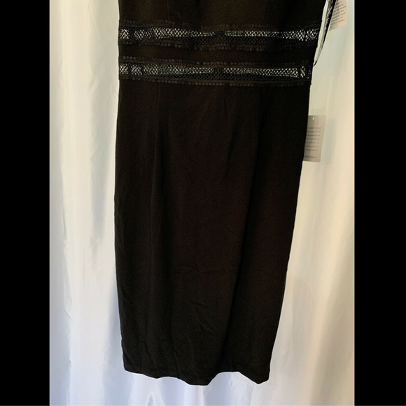 NEW XSCAPE Jersey Crochet Midi Dress‎ in Black [SZ 12 ] - Picture 3 of 8